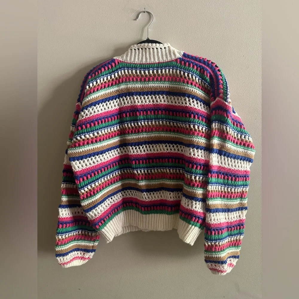 Vigoss Multicolor Striped Cardigan Size L NWT